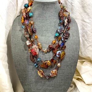 Wire Wrapped Gem Stones a Total of 4 Strands to the Set as Shown. Bling …